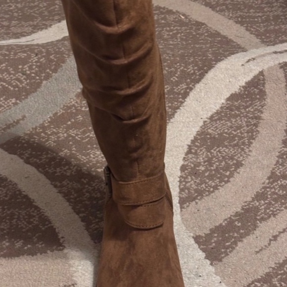 UNR8Ed Riding Boots Round Toe Full Zip 8 1/2 W Knee High Brown - Picture 2 of 9